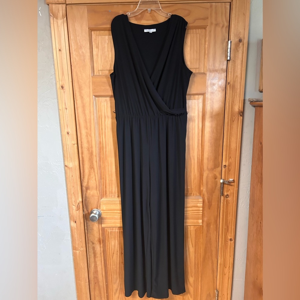 Black CrossOver Top- 3/4 Sleeve jumpsuit by Annalee Hope Size
